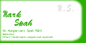 mark spah business card